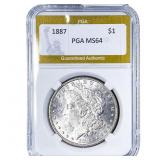 1887 Morgan Silver Dollar PGA MS64