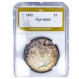 1892 Morgan Silver Dollar PGA MS63