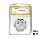 1916-D Walking Liberty Half Dollar PGA MS62