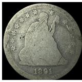 1891 Silver Seated Liberty Quarter NICELY CIRCULAT
