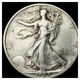1933-S Silver Walking Liberty Half Dollar NEARLY