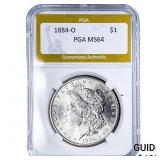 1884-O Morgan Silver Dollar PGA MS64