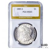 1885-S Morgan Silver Dollar PGA MS63