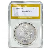 1885-O Morgan Silver Dollar PGA MS65