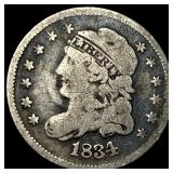 1834 Silver Capped Bust Half Dime LIGHTLY  CIRCUL