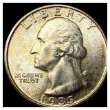 1935-D Silver Washington Quarter CHOICE BU