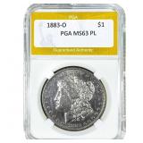 1883-O Morgan Silver Dollar PGA MS63 PL