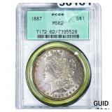 1887 Morgan Silver Dollar PCGS MS62
