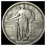 1917 Type 1 Standing Liberty Quarter LIGHTLY CIR