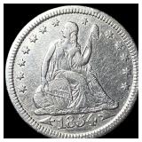 1854 Arrows Seated Liberty Quarter CLOSELY  UNCIR