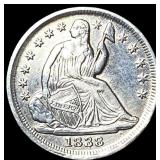 1838 Silver Seated Liberty Half Dime CLOSELY  UNC