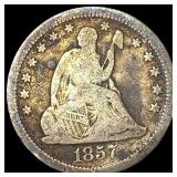 1857-O Silver Seated Liberty Quarter NICELY  CIRC