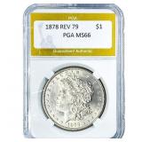 1878 REV 79 Morgan Silver Dollar PGA MS66