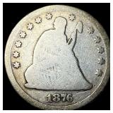 1876 Silver Seated Liberty Quarter NICELY CIRCULAT