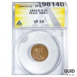 1944-D/S Wheat Cent ANACS VF35