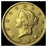 1851 Gold $1 Type 1 CHOICE AU