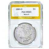 1880-O Morgan Silver Dollar PGA MS63 Micro O