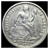 1874 Arrows Silver Seated Liberty Dime  CLOSELY U