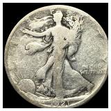 1921-S Silver Walking Liberty Half Dollar  NICELY