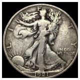 1921 Silver Walking Liberty Half Dollar  LIGHTLY