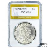 1878 REV 79 Morgan Silver Dollar PGA MS66