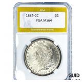 1884-CC Morgan Silver Dollar PGA MS64