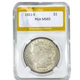 1921-S Morgan Silver Dollar PGA MS65