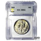 1942 Walking Liberty Half Dollar ICG MS64