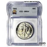 1942 Walking Liberty Half Dollar ICG MS64