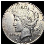 1928-S Silver Peace Dollar NEARLY UNCIRCULATED N
