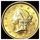 1853 Gold $1 Liberty Head Type 1 UNCIRCULATED