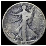 1921-D Silver Walking Liberty Half Dollar LIGHTL