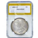 1884-CC Morgan Silver Dollar PGA MS64