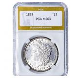 1878 Morgan Silver Dollar PGA MS63