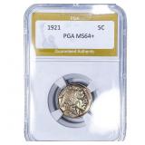 1921 Buffalo Nickel PGA MS64+