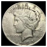 1934-S Peace Silver Dollar NEARLY UNCIRCULATED N