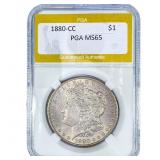 1880-CC Morgan Silver Dollar PGA MS65