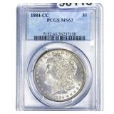 1884-CC Morgan Silver Dollar PCGS MS63