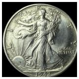 1942-D Silver Walking Liberty Half Dollar GEM BU