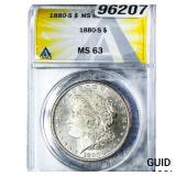 1880-S Morgan Silver Dollar ANACS MS63