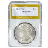 1884-CC Morgan Silver Dollar PGA MS65