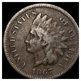 1867 Indian Head Cent NEARLY UNCIRCULATED