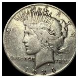 1934-S Peace Silver Dollar LIGHTLY CIRCULATED LIG