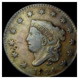 1824 Coronet Head Large Cent LIGHTLY CIRCULATED