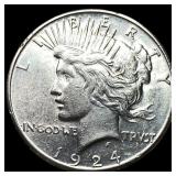 1924-S Peace Silver Dollar CHOICE AU