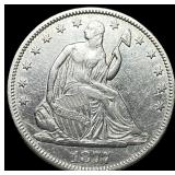 1877 Seated Liberty Half Dollar CHOICE AU