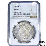 1878-S Morgan Silver Dollar NGC MS63