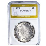 1882 Morgan Silver Dollar PGA MS63 PL