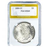 1884-CC Morgan Silver Dollar PGA MS64