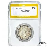 1918-D Standing Liberty Quarter PGA MS64